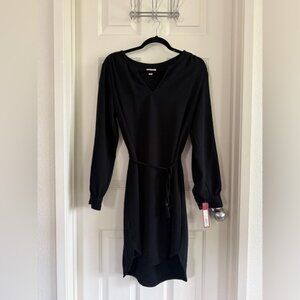 Merona Black Long Sleeve Dress with Belt